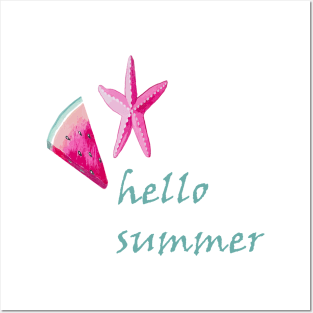 Hello Summer, Summer Shirt, womens and mens Summer Shirts, Hello Summer Shirt, Posters and Art